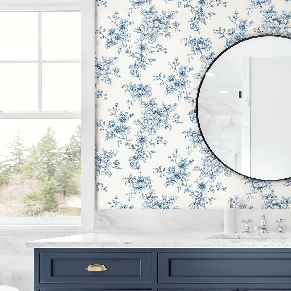 
                  
                    NW55702 floral peel and stick wallpaper bathroom from NextWall
                  
                
