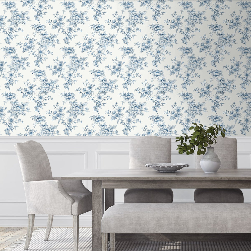 
                  
                    NW55702 floral peel and stick wallpaper dining room from NextWall
                  
                