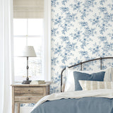 NW55702 floral peel and stick wallpaper bedroom from NextWall