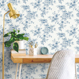 NW55702 floral peel and stick wallpaper office from NextWall