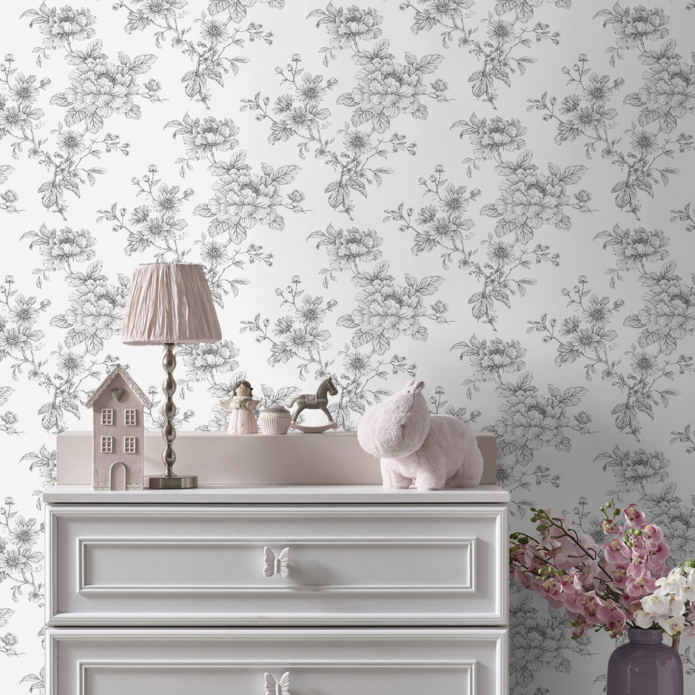 
                  
                    NW55708 floral peel and stick wallpaper nursery from NextWall
                  
                