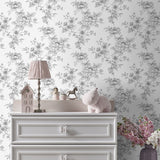 NW55708 floral peel and stick wallpaper nursery from NextWall