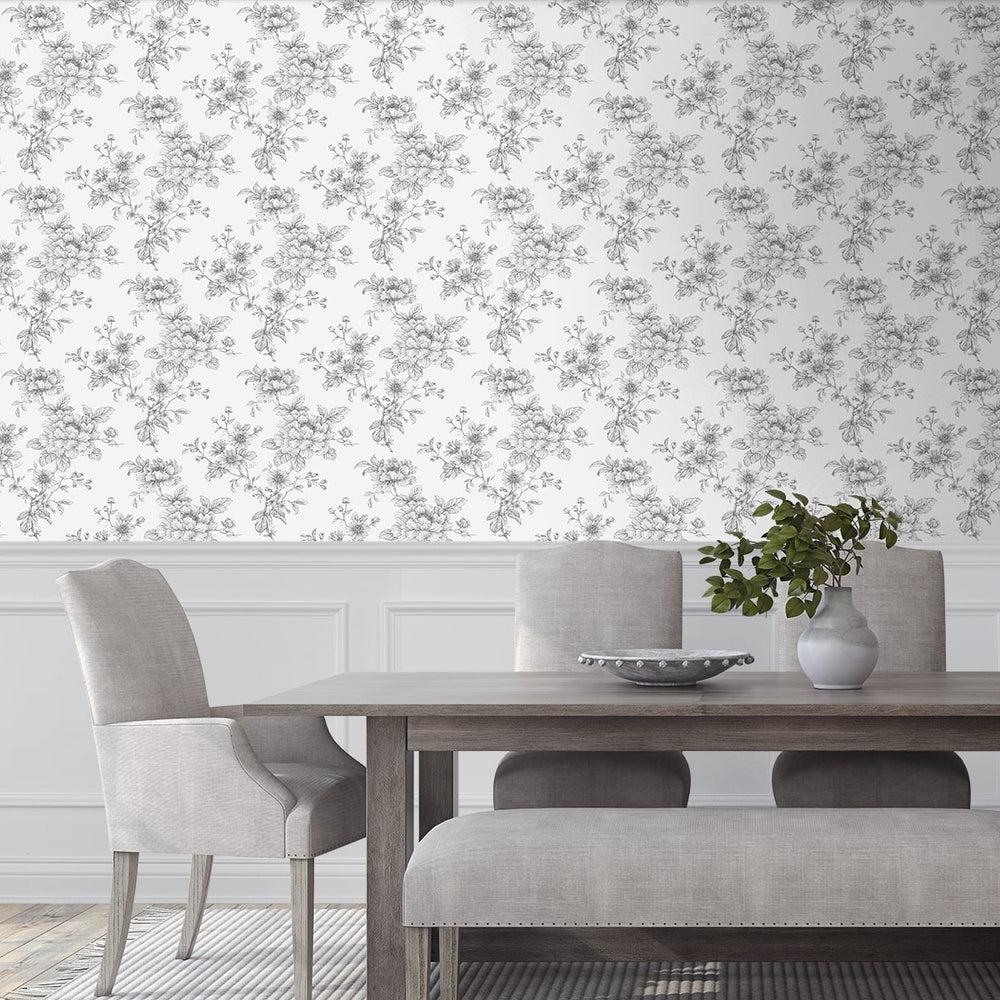 
                  
                    NW55708 floral peel and stick wallpaper dining room from NextWall
                  
                