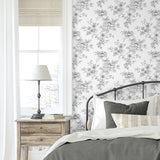 NW55708 floral peel and stick wallpaper bedroom from NextWall