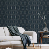 NW55802 geometric peel and stick wallpaper living room from NextWall