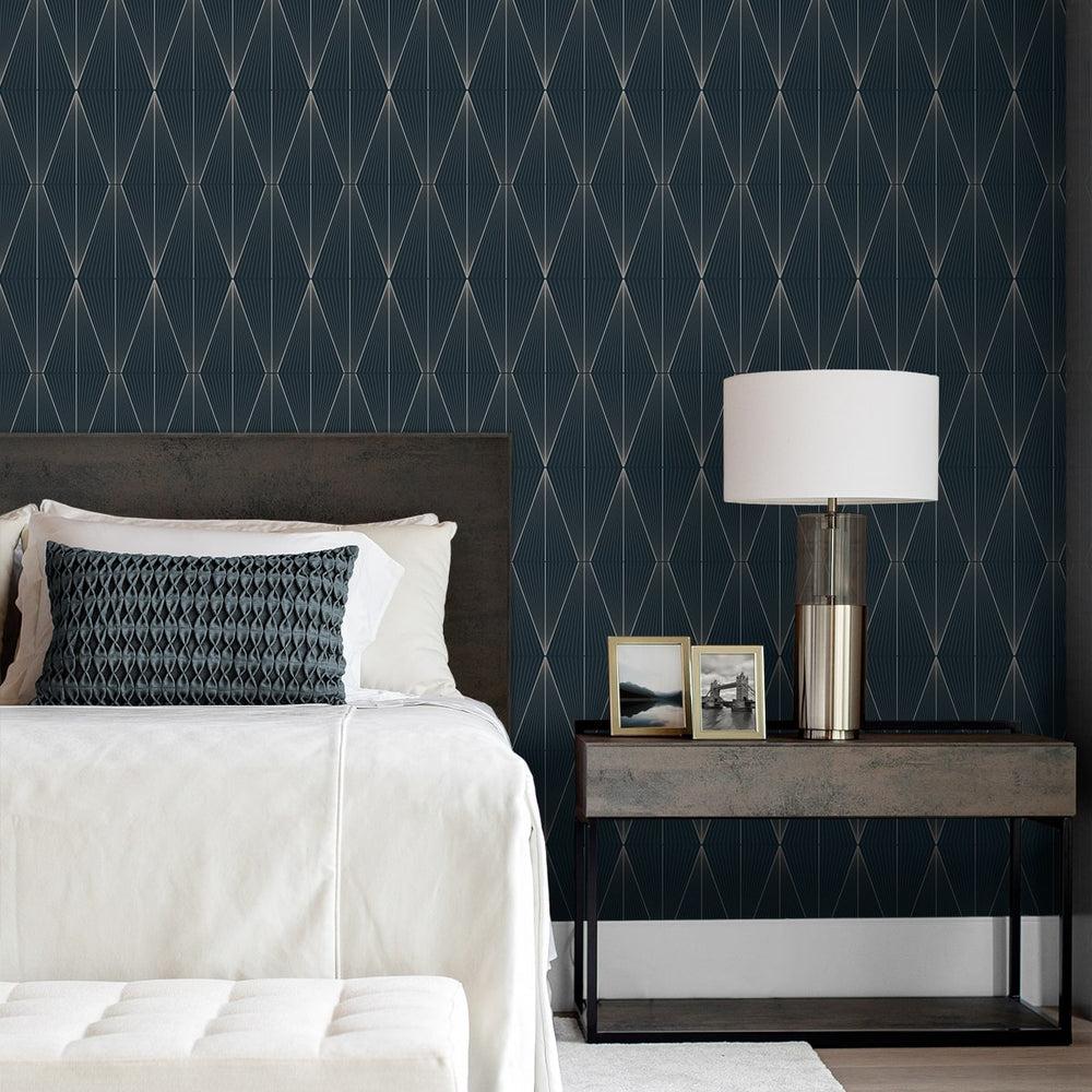 
                  
                    NW55802 geometric peel and stick wallpaper bedroom from NextWall
                  
                