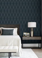NW55802 geometric peel and stick wallpaper bedroom from NextWall