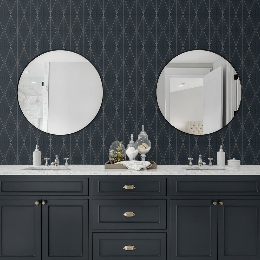 
                  
                    NW55802 geometric peel and stick wallpaper bathroom from NextWall
                  
                