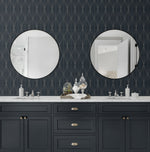 NW55802 geometric peel and stick wallpaper bathroom from NextWall