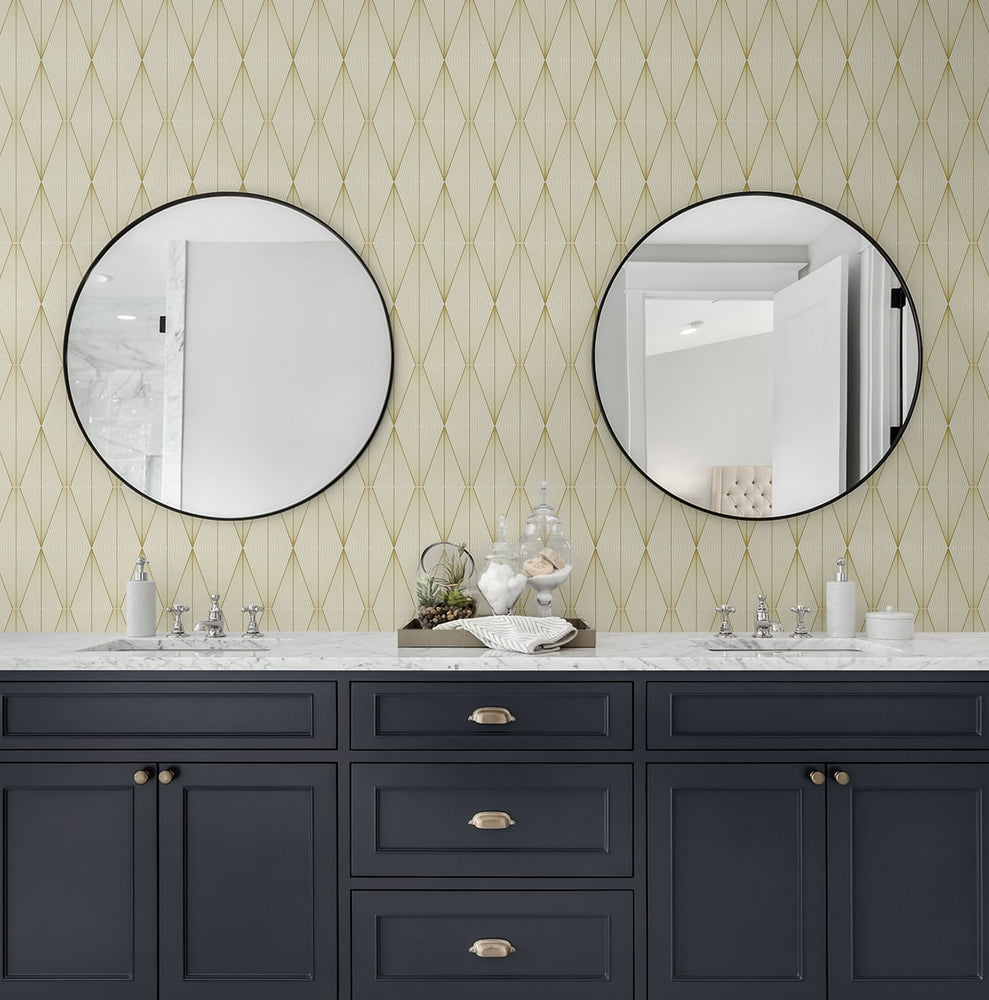 NW55805 geometric peel and stick wallpaper bathroom from NextWall