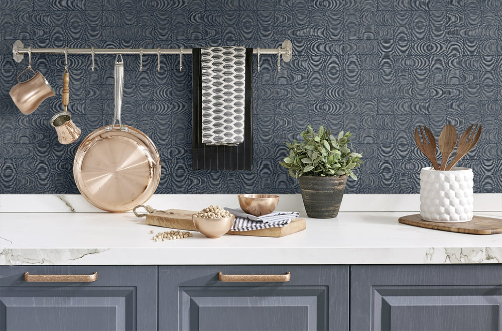 NW55902 geometric peel and stick wallpaper kitchen from NextWall