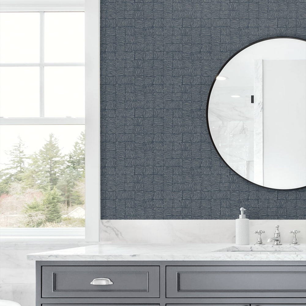 
                  
                    NW55902 geometric peel and stick wallpaper bathroom from NextWall
                  
                