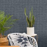 NW55902 geometric peel and stick wallpaper living room from NextWall
