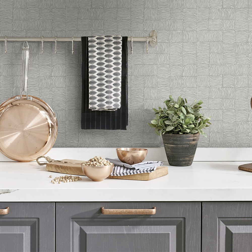 
                  
                    NW55908 geometric peel and stick wallpaper kitchen from NextWall
                  
                
