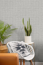 NW55908 geometric peel and stick wallpaper living room from NextWall
