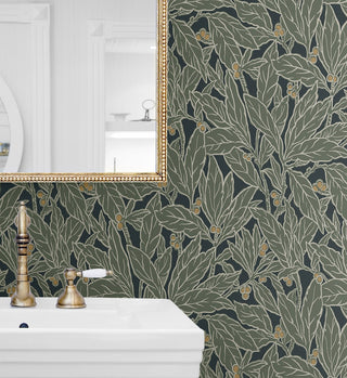NW56004 vintage peel and stick wallpaper bathroom from NextWall