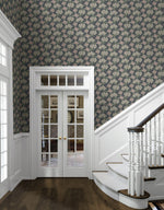 NW56110 floral vintage peel and stick wallpaper foyer from NextWall