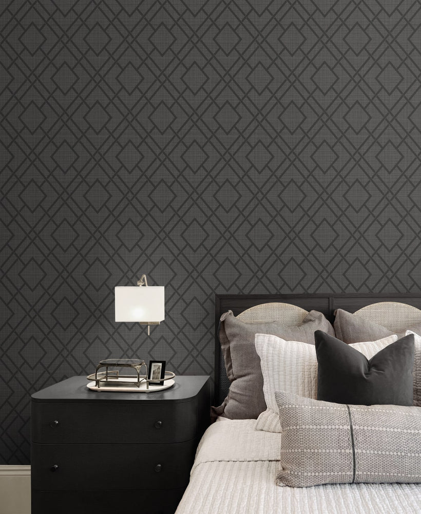 NW56210 geometric peel and stick wallpaper bedroom from NextWall