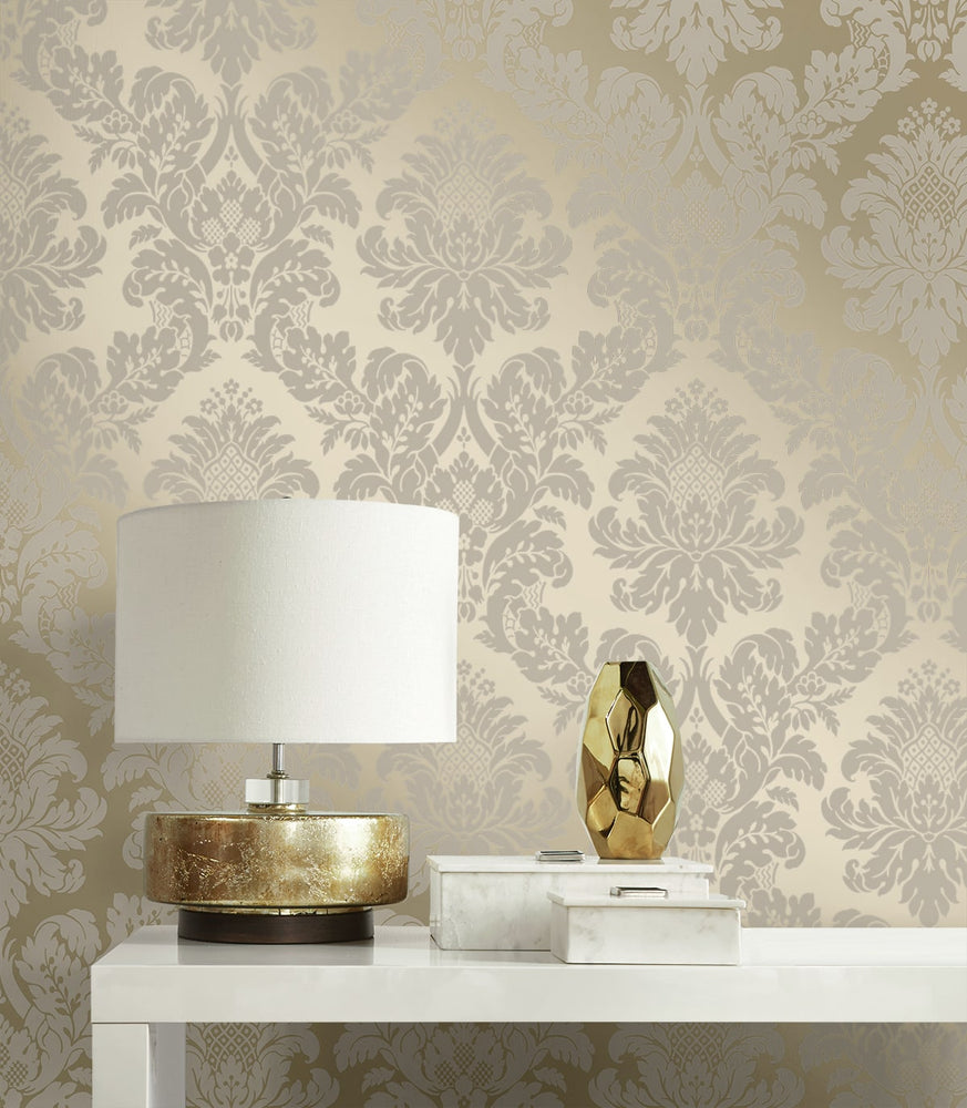 NW56305 damask peel and stick wallpaper decor from NextWall