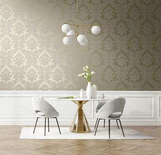 NW56305 damask peel and stick wallpaper dining room from NextWall
