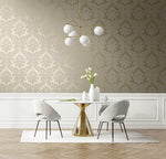 NW56305 damask peel and stick wallpaper dining room from NextWall