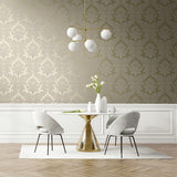 NW56305 damask peel and stick wallpaper dining room from NextWall
