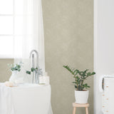 NW56405 vintage floral peel and stick wallpaper bathroom from NextWall