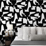 NW56500 abstract geometric peel and stick wallpaper bedroom from NextWall