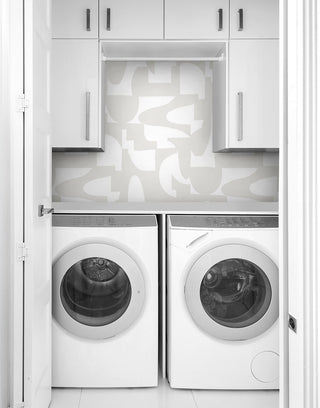 NW56507 abstract geometric peel and stick wallpaper laundry room from NextWall