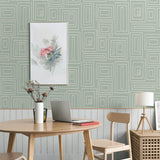 NW56604 geometric peel and stick wallpaper dining room from NextWall