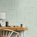 NW56604 geometric peel and stick wallpaper office from NextWall