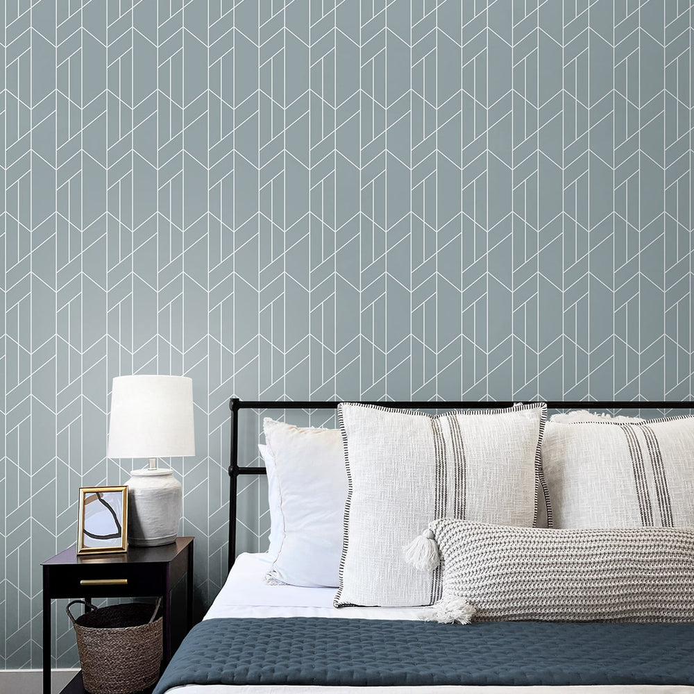 
                  
                    NW56802 geometric peel and stick wallpaper bedroom from NextWall
                  
                