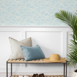 Bayside Waves Coastal Peel and Stick Removable Wallpaper