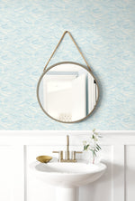 Bayside Waves Coastal Peel and Stick Removable Wallpaper