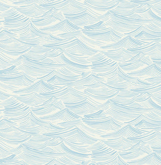 Bayside Waves Coastal Peel and Stick Removable Wallpaper