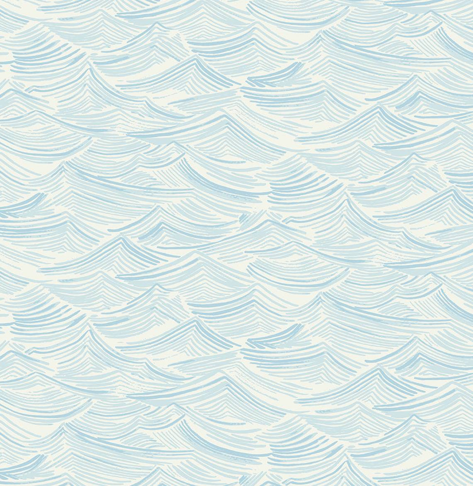 Bayside Waves Coastal Peel and Stick Removable Wallpaper