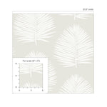 NW57100 palm leaf coastal peel and stick wallpaper scale from NextWall