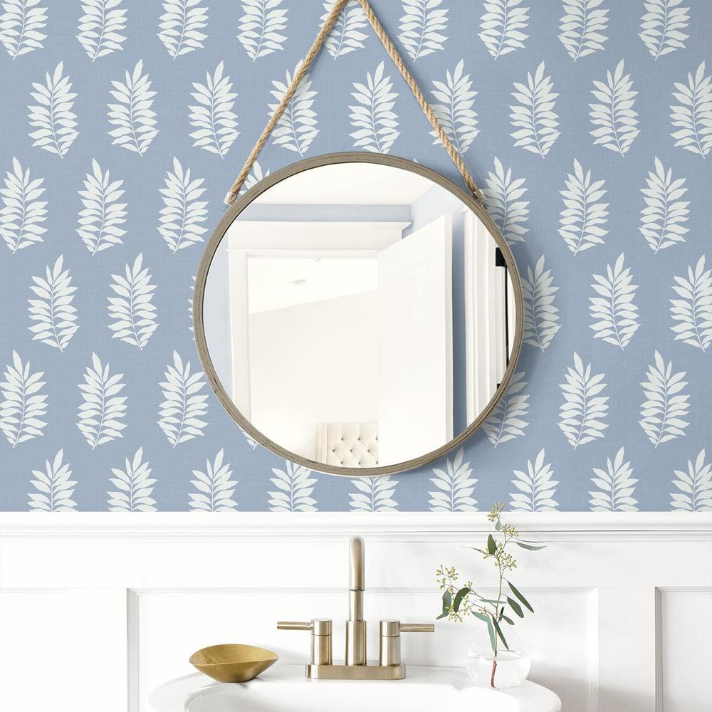
                  
                    NW57202 Pinnate leaf coastal peel and stick wallpaper bathroom from NextWall
                  
                