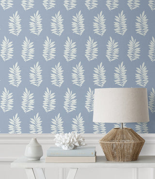 NW57202 Pinnate leaf coastal peel and stick wallpaper accent from NextWall