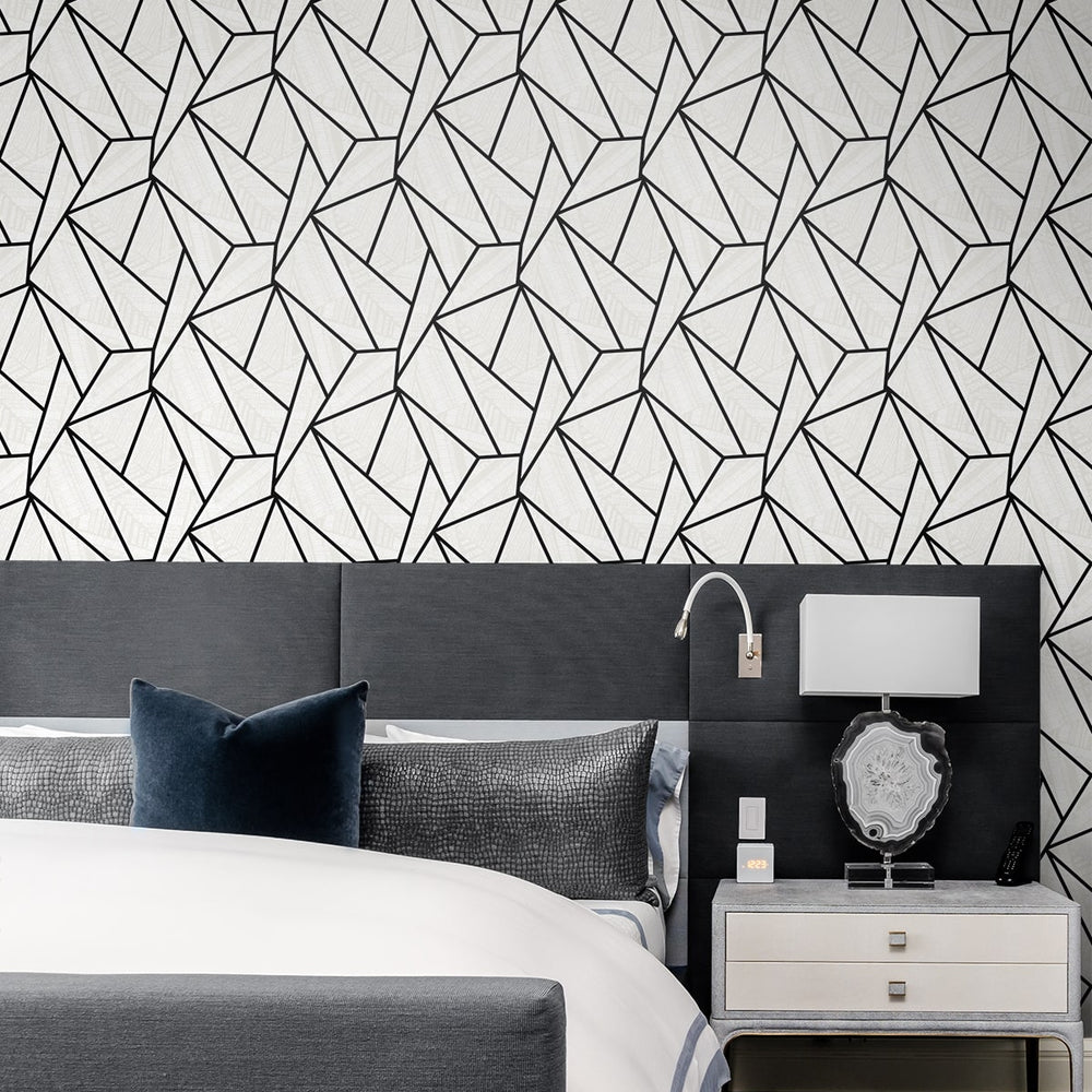 
                  
                    NW57300 geometric peel and stick wallpaper bedroom from NextWall
                  
                