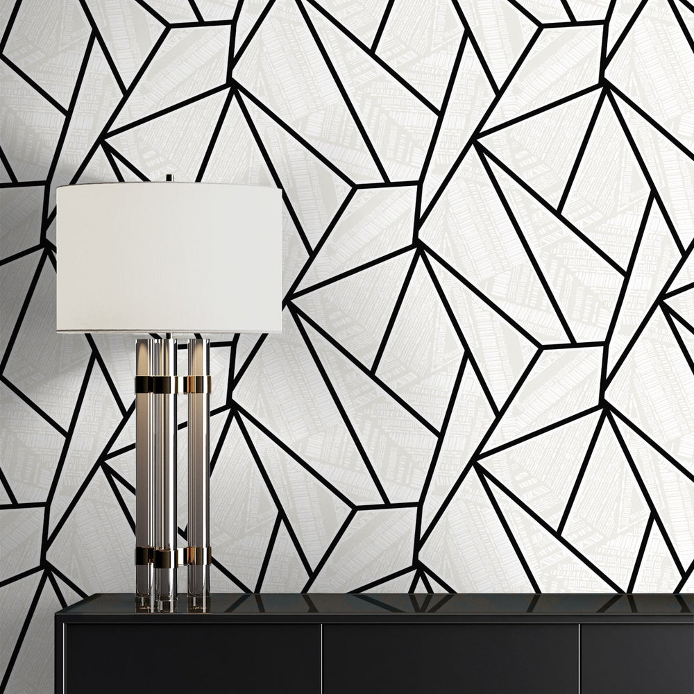 
                  
                    NW57300 geometric peel and stick wallpaper accent from NextWall
                  
                