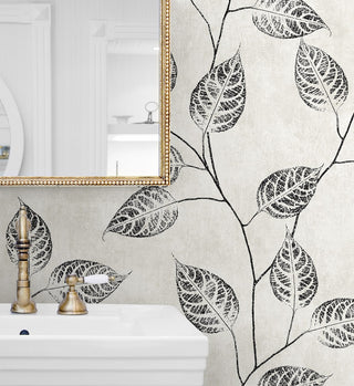 Leaf Silhouette Premium Peel and Stick Removable Wallpaper