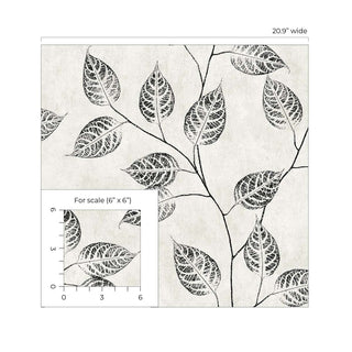Leaf Silhouette Premium Peel and Stick Removable Wallpaper