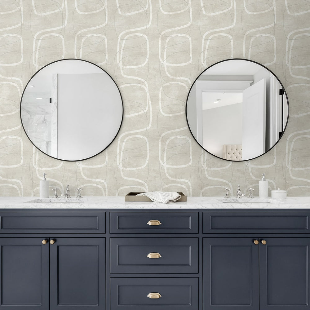 
                  
                    NW57605 geometric peel and stick wallpaper bathroom from NextWall
                  
                