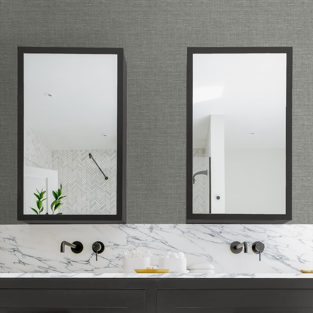 
                  
                    NW57808 faux linen peel and stick wallpaper bathroom from NextWall
                  
                