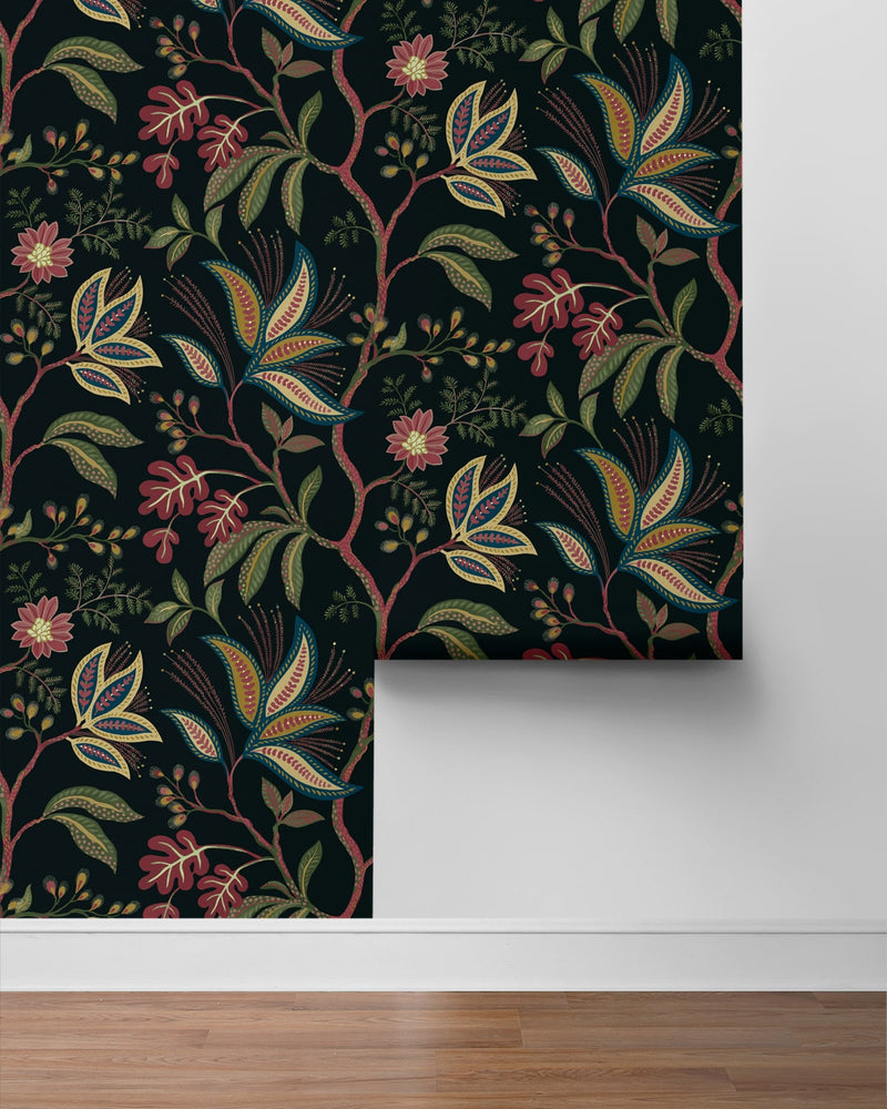 NW57900 Forest Flourish botanical peel and stick wallpaper roll from NextWall