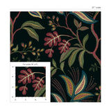 NW57900 Forest Flourish botanical peel and stick wallpaper scale from NextWall