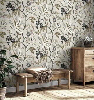 NW57908 Forest Flourish botanical peel and stick wallpaper decor from NextWall