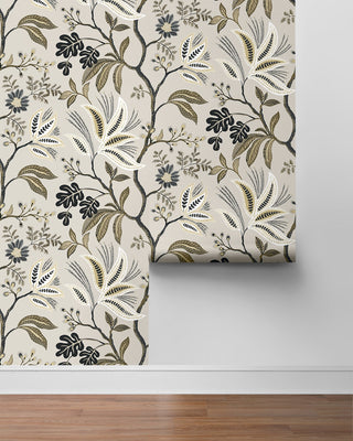 NW57908 Forest Flourish botanical peel and stick wallpaper roll from NextWall