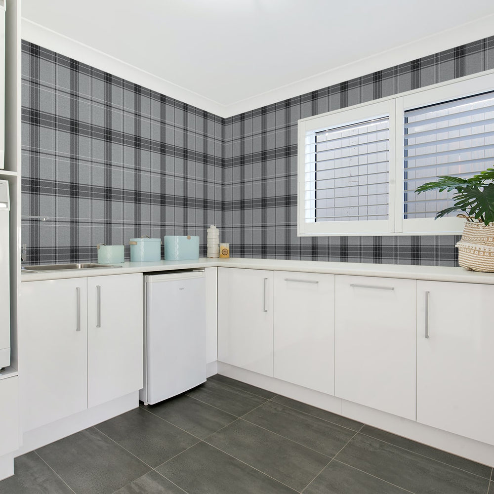 
                  
                    NW58010 plaid peel and stick wallpaper laundry room from NextWall
                  
                